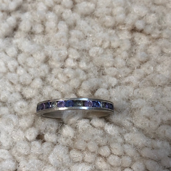 Blue, purple, and silver gemstone ring - Picture 6 of 6